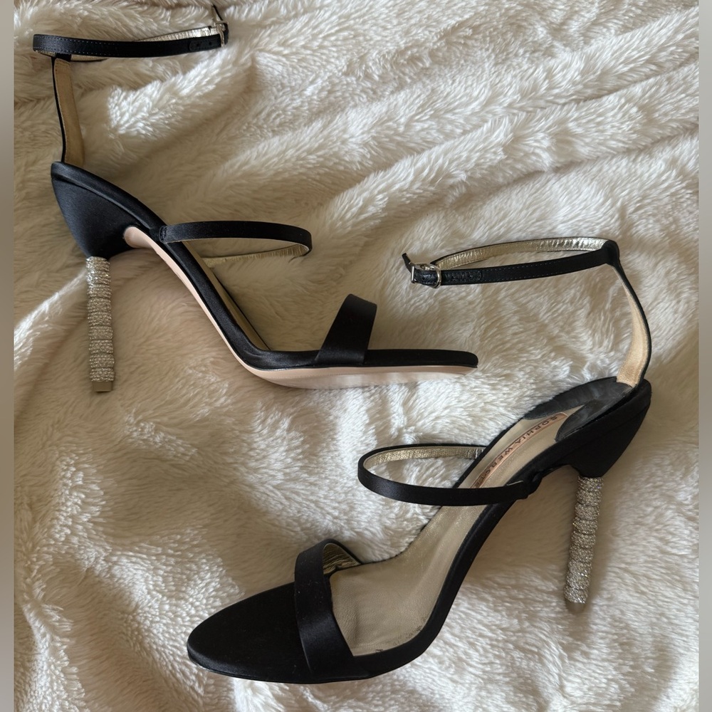 Sophia Webster Black and Silver Stiletto Rosalind Heels